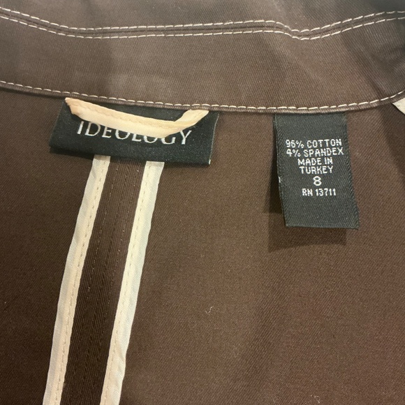 Ideology dark brown tailored jacket with white stitching size 8 - Picture 7 of 9